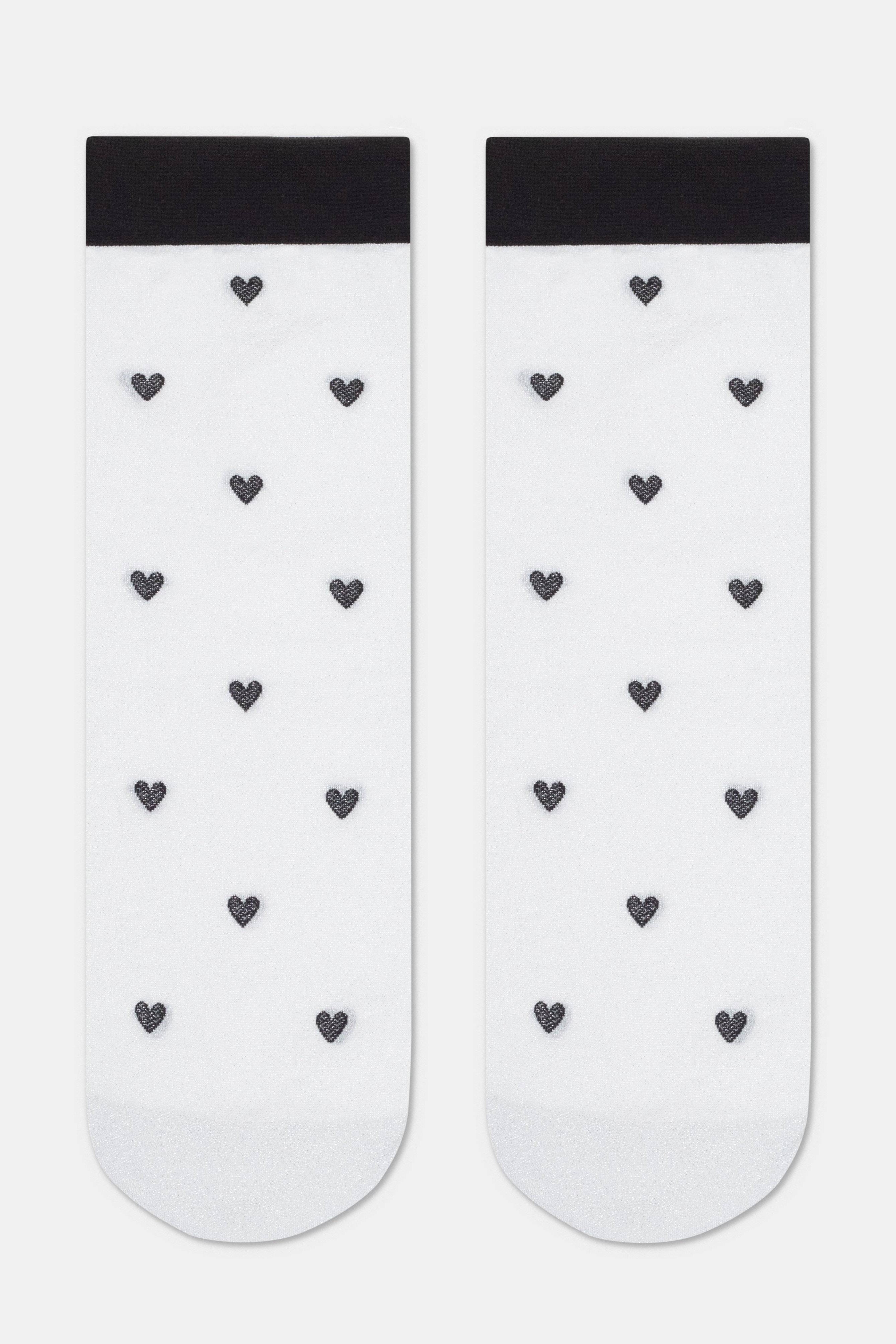 TheRanok.com Shimmering Socks Conte Fantasy - "Hearts" Designs — back view