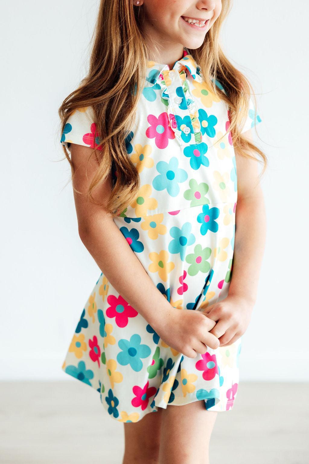 Mila & Rose ® Groovy Blooms S/S Polo Dress — lifestyle context