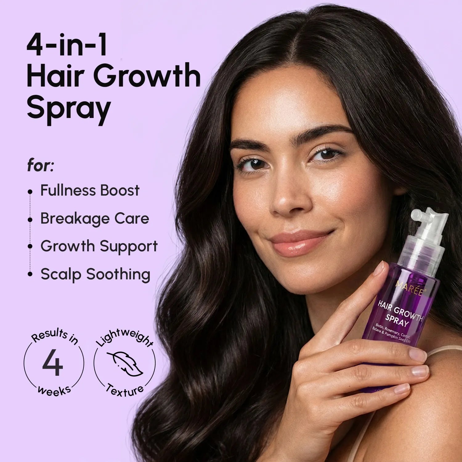 Maree 4-in-1 Hair Growth Spray — detail close-up
