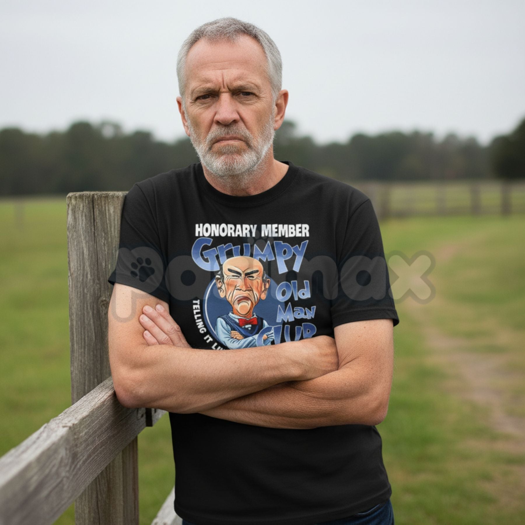 "Grumpy Old Man Club" Honorary Member T-Shirt – Funny Sarcastic Graphic Tee, Premium 100% Cotton Telling It Like It Is Top, Soft Lived-In Heavyweight Grumpy Dad Shirt, Made in USA