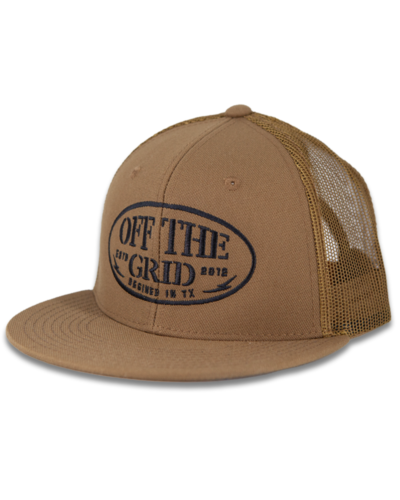 Off The Grid Surplus Grunge Snapback Hat — detail close-up