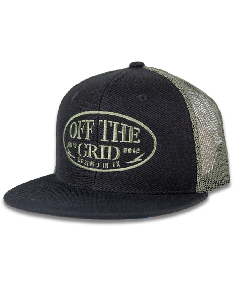 Off The Grid Surplus Grunge Snapback Hat — back view