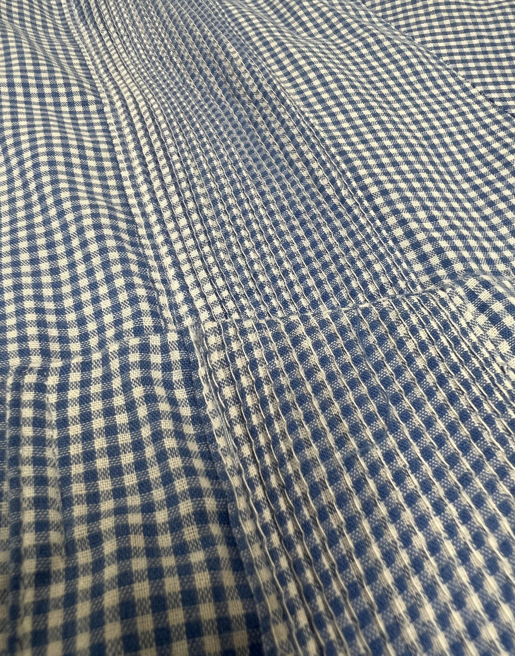 American Duke Apparel Company Guayabera - Blue Gingham — Blue detail