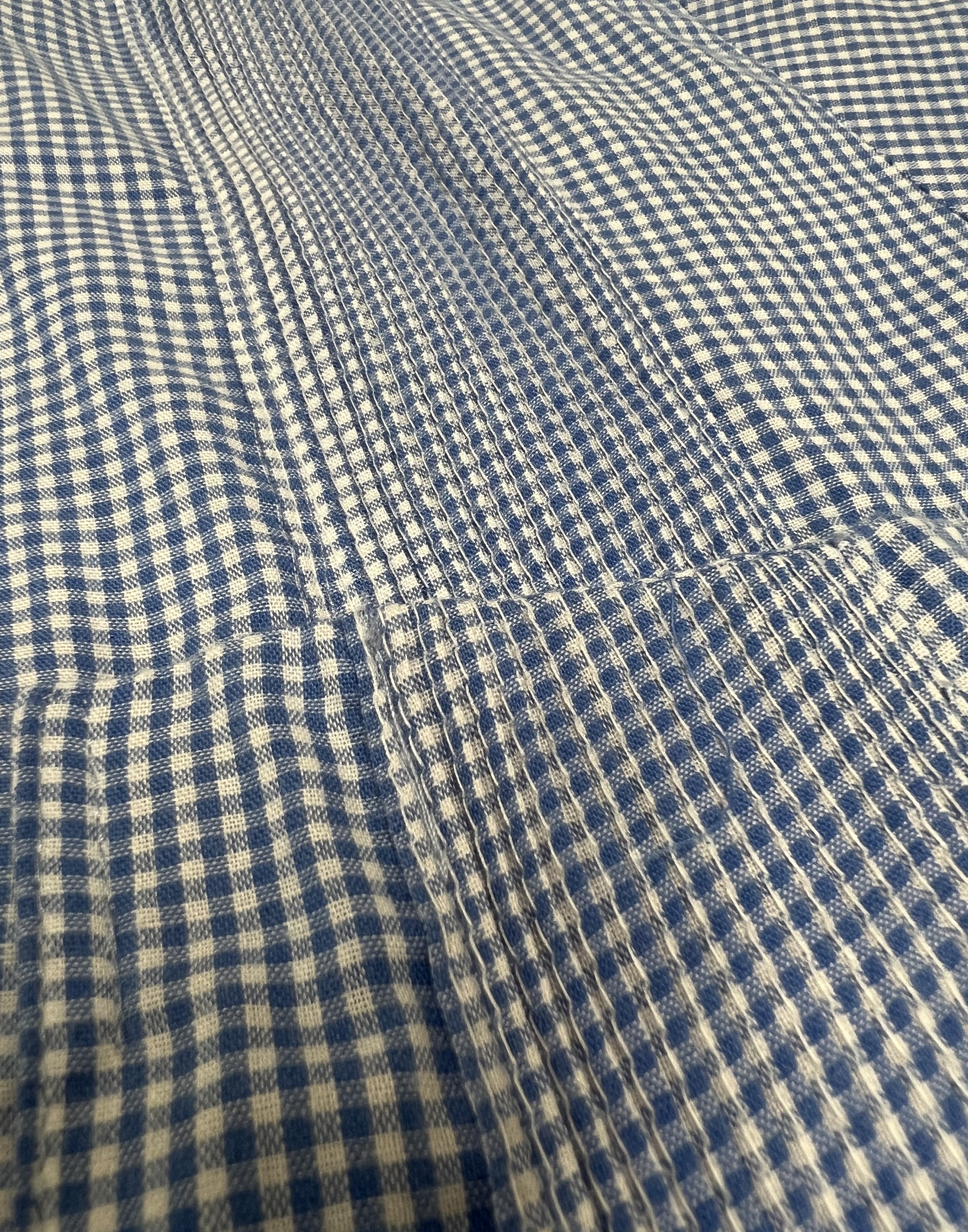 American Duke Apparel Company Guayabera - Blue Gingham — Blue detail