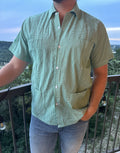 American Duke Apparel Company Guayabera - Green Gingham — main product shot