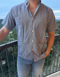 American Duke Apparel Company Guayabera - Navy Gingham — main product shot