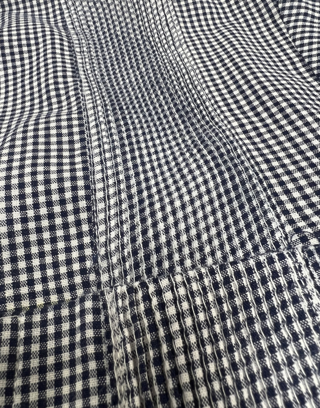 American Duke Apparel Company Guayabera - Navy Gingham — Navy detail