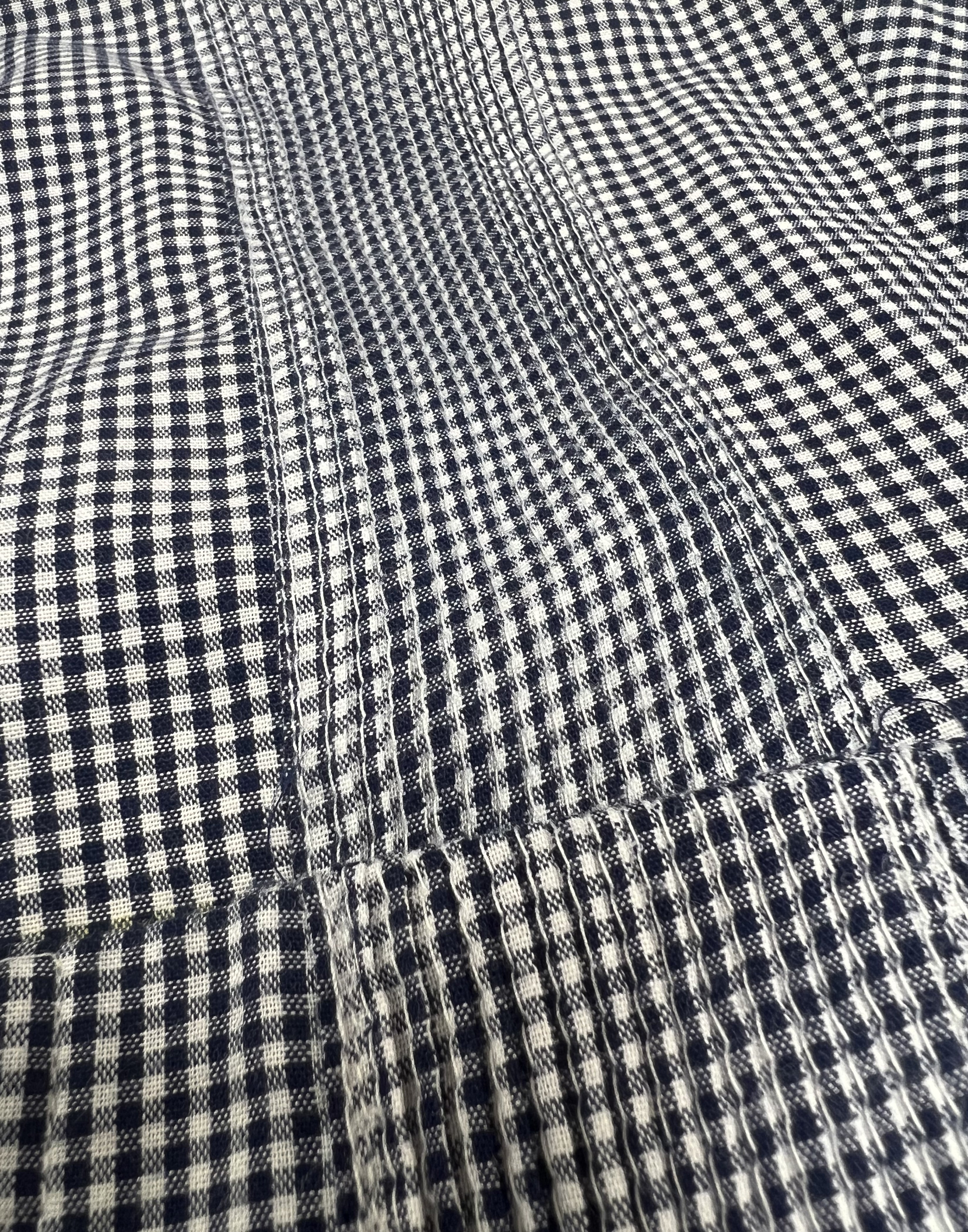 American Duke Apparel Company Guayabera - Navy Gingham — Navy detail