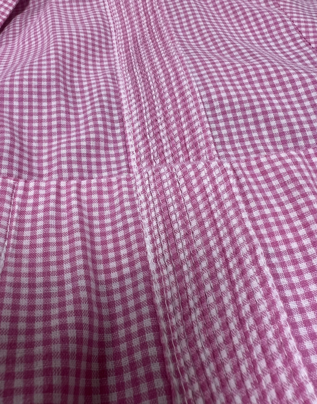 American Duke Apparel Company Guayabera - Pink Gingham — Pink detail