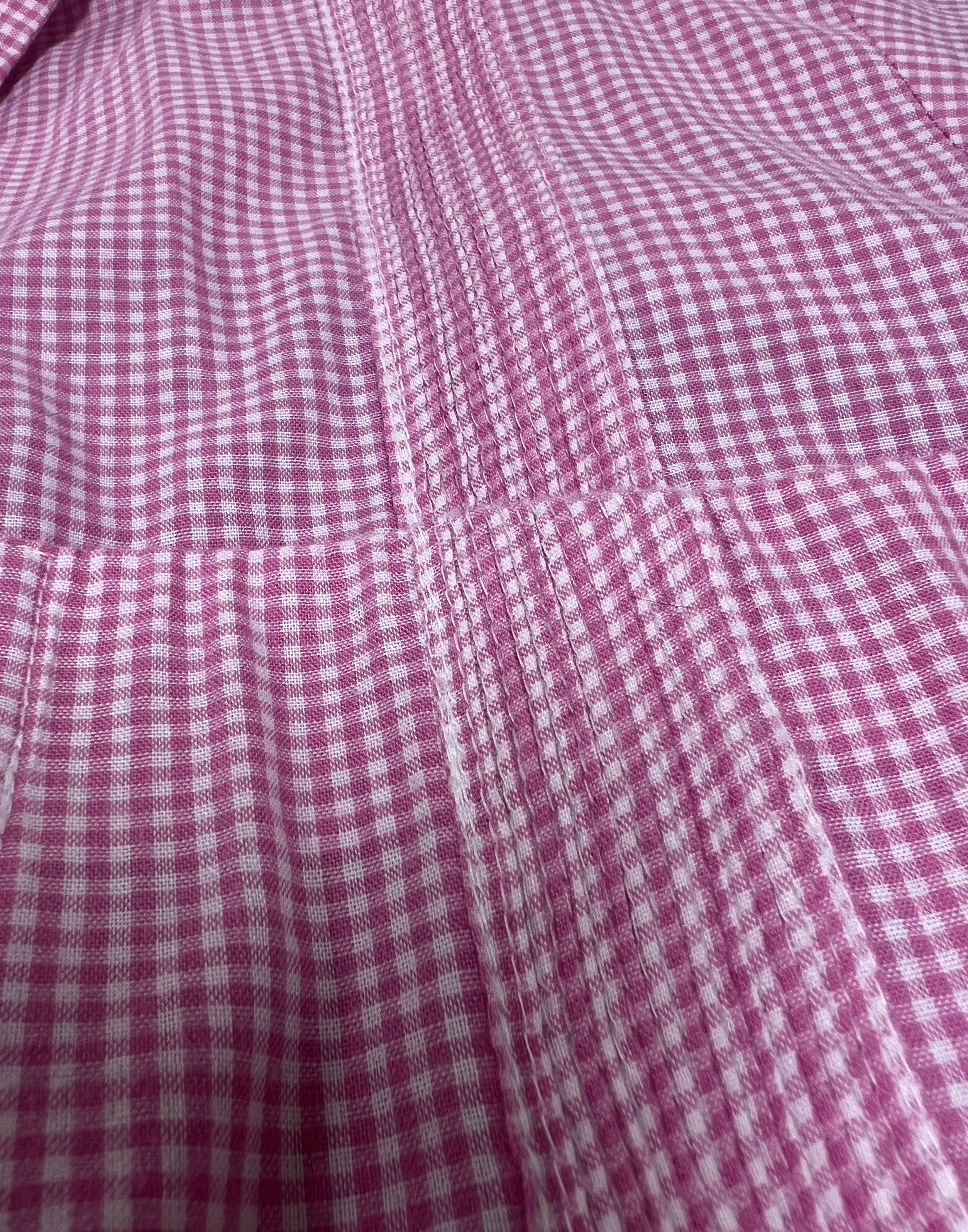 American Duke Apparel Company Guayabera - Pink Gingham — Pink detail