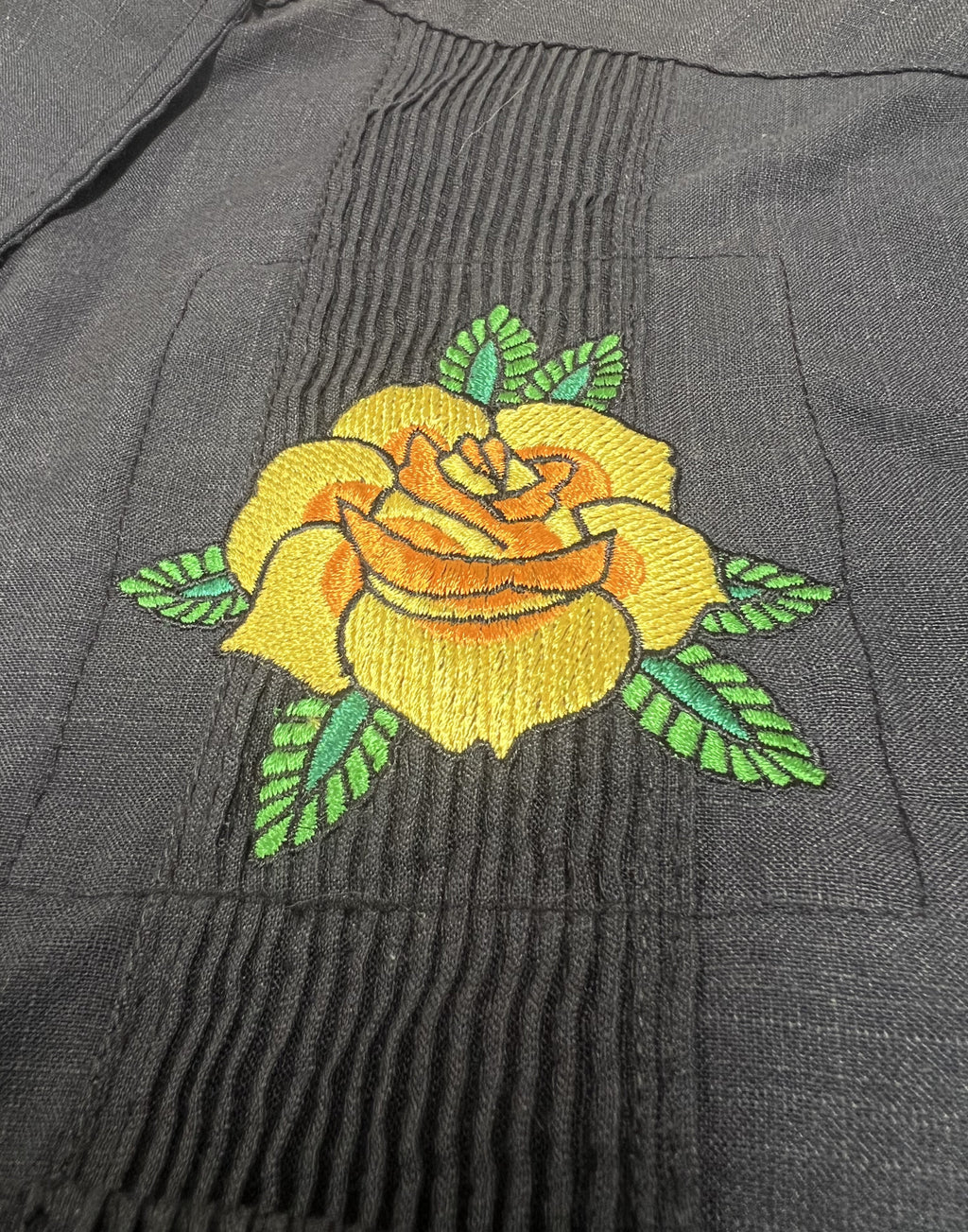 American Duke Apparel Company Guayabera - Yellow Rose of Texas — construction detail