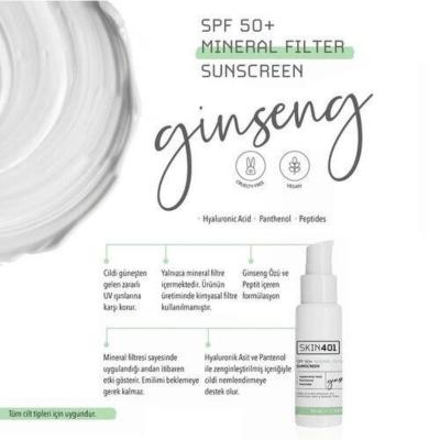 Skin401 SPF50+ Mineral Filter Sunscreen - Vegan, Cruelty-Free, Centella Asiatica Extract - 1.69 fl oz