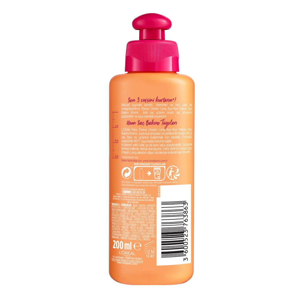 Loreal Paris Elseve Dream Long Hair Care Cream - Repairs Damaged Hair, Nourishes and Strengthens - 6.76 fl oz