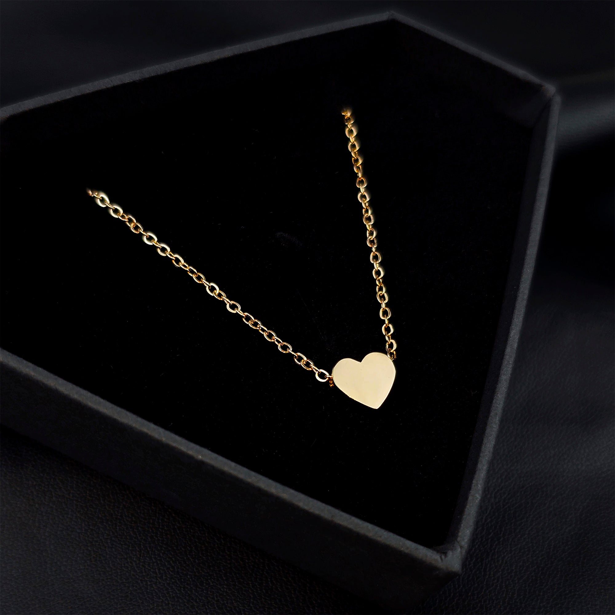 BodyCandy Stainless Steel Rose Gold Tone PVD Chain Dainty Heart Pendant Necklace — main product shot