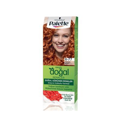 Palette Do_al Renkler Cinnamon Copper Hair Dye 8-77: Natural Argan Oil Formula for Intense Shine & Softness - Achieve Vibrant, Long-Lasting Color at Home