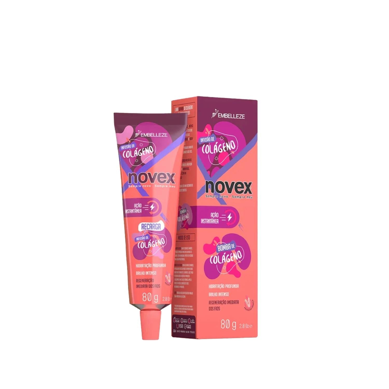 Novex Collagen Infusion Leave-in Hair Cream for Fine Hair - Volume Enhancing Collagen Treatment for Thinner Locks