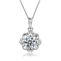 SORI STYLE 925 Sterling Silver Flower CZ Pendant Necklace — main product shot
