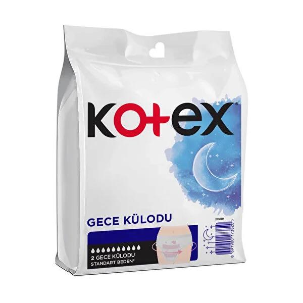 Kotex Overnight Period Pants - Heavy Flow Night Protection, Leak-Proof Disposable Underwear for Women, Secure & Comfortable Menstrual Night Pants - 2-Count