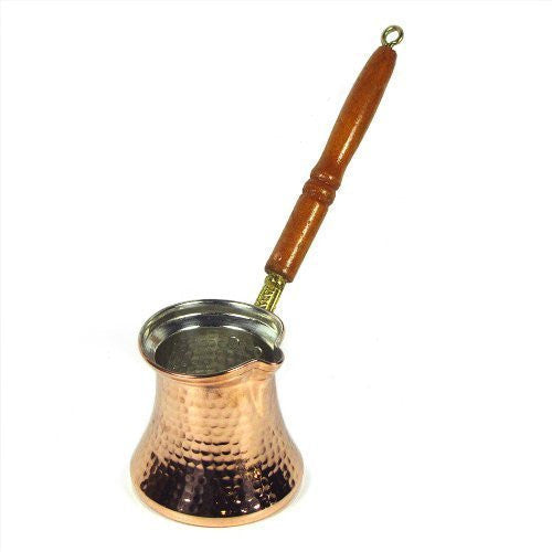 Turkish Coffee Pot (cezve/ibrik) With Wooden Handle - Medium 10 Oz  - B0114D5UBU