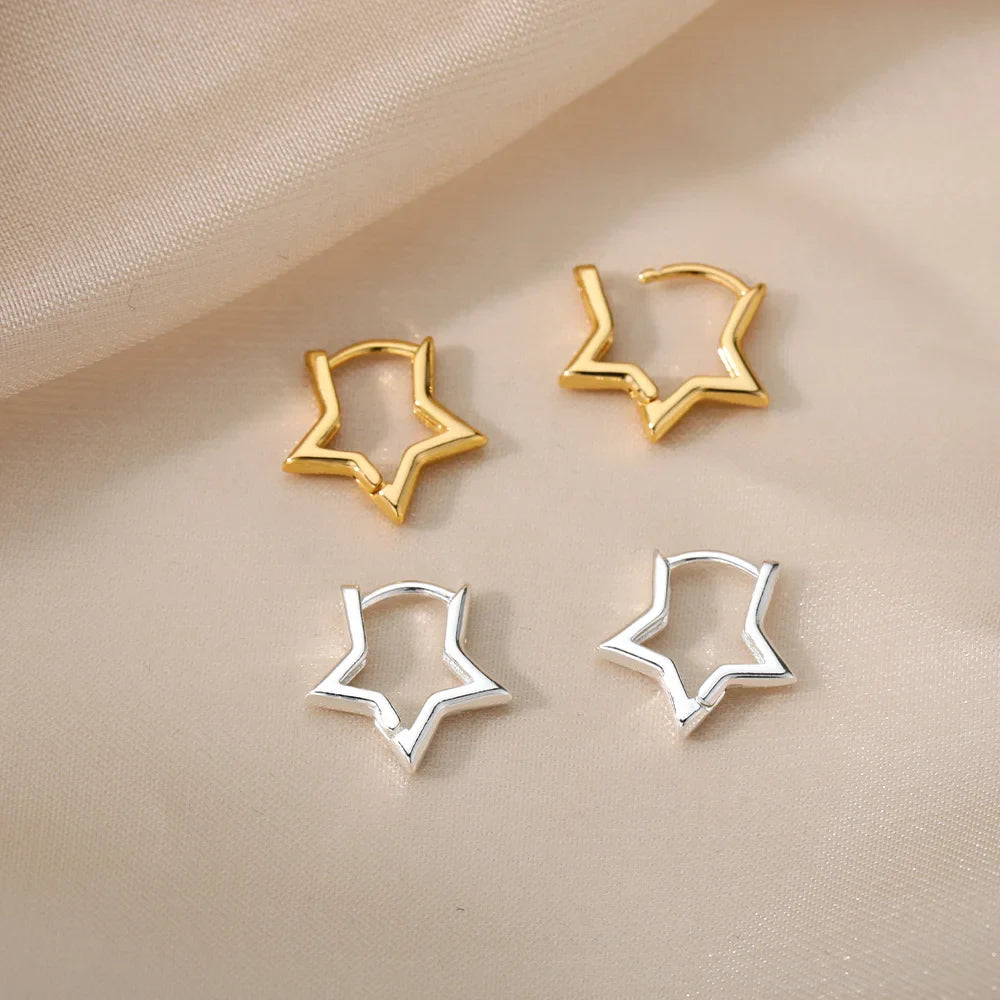 SORI STYLE Minimalist Star Hoop Earrings for Everyday Elegance — alternative angle