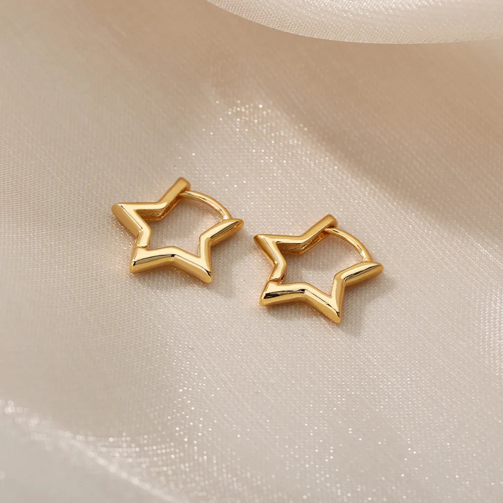 SORI STYLE Minimalist Star Hoop Earrings for Everyday Elegance — lifestyle context