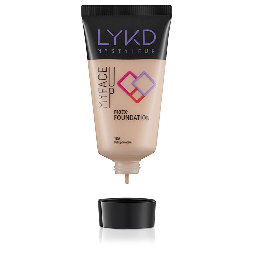 LYKD Matte Foundation 106 Light Porcelain - Matte Foundation for Flawless, Long-Lasting Makeup