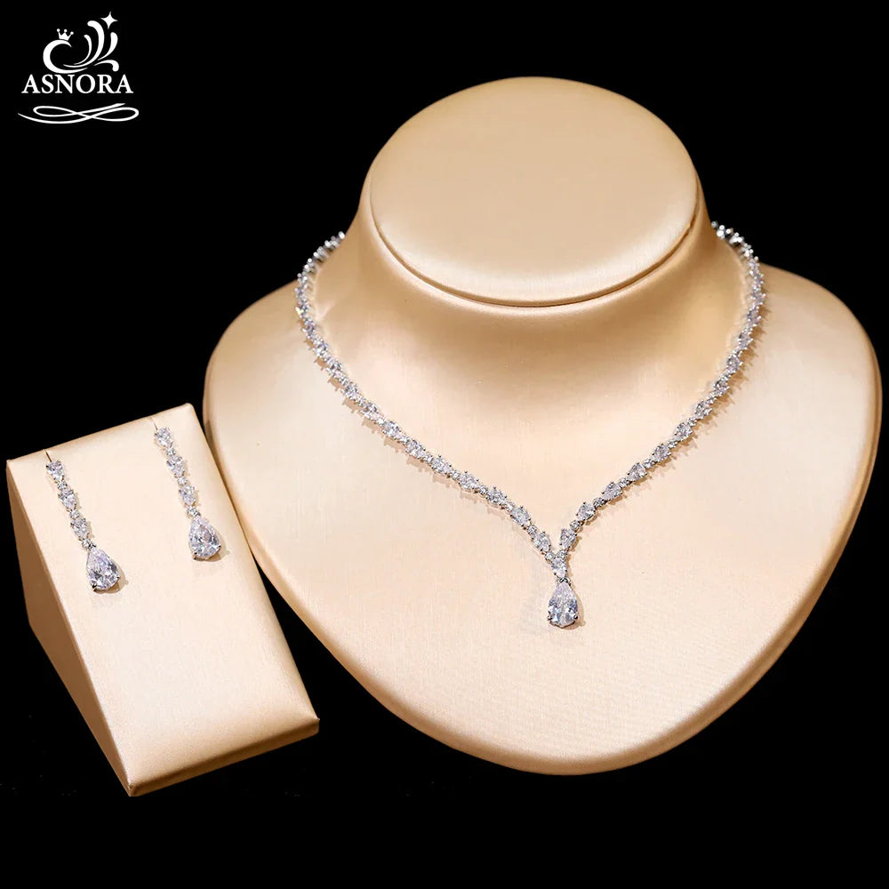 Envy NYC Dazzling Cubic Zirconia Water Drop Earrings 2 Piece Set — main product shot