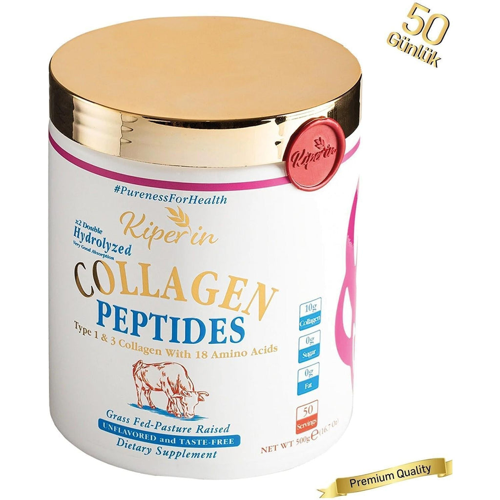Kiperin Collagen Peptides 50-Day Supply - 500g Collagen Supplement for Skin Health & Anti-Aging