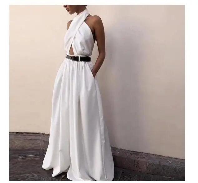 Envy NYC Envy NYC Boho Backless Halter Jumpsuits — main product shot