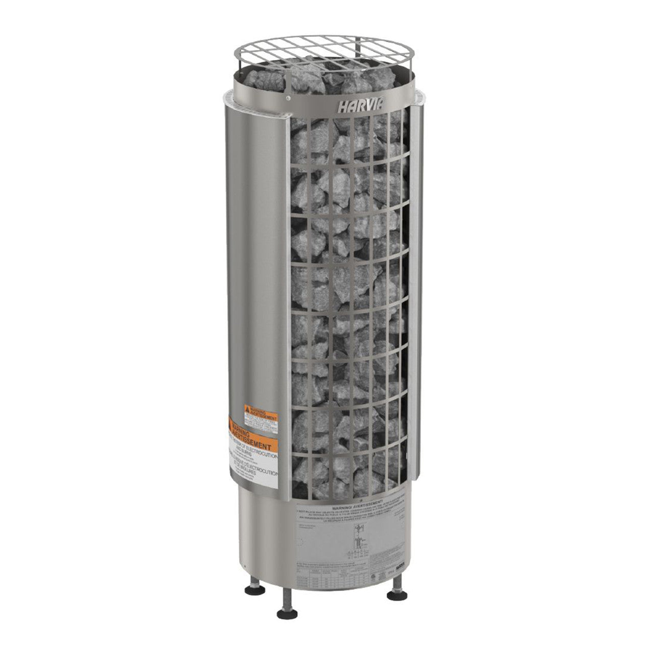 Harvia Cilindro UL Certified Electric Sauna Heater With Xenio CX45 Digital Control Panel & Sauna Stones [PC60/80/90/110E] (SA