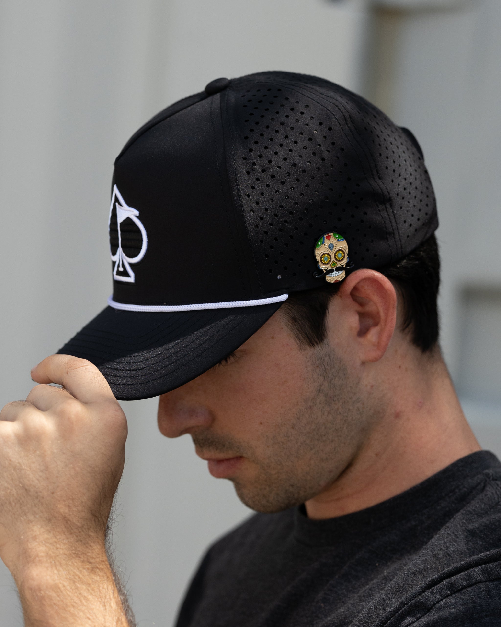 Perforated Rope Hat - Black – Pins and Aces, view 11
