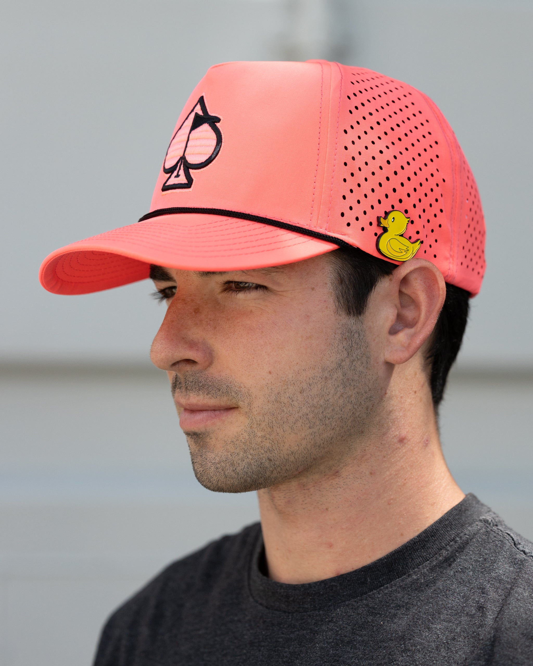 Perforated Rope Hat - Highlighter Pink – Pins and Aces, view 8