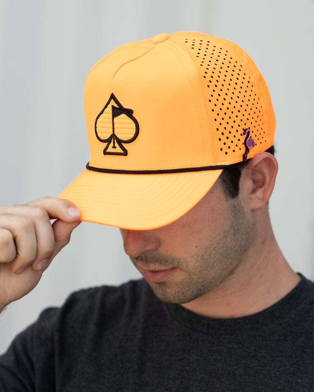 Perforated Rope Hat - Highlighter Orange – Pins and Aces, view 8