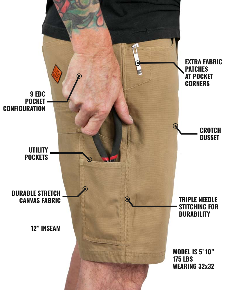 Off The Grid Surplus Havok Shorts 12" - Coyote — side view