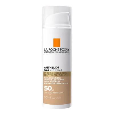 La Roche Posay Anthelios Age Correct Daily Tinted Cream SPF50+ - Tinted Sunscreen Cream for Anti-Aging & Sensitive Skin