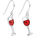 BodyCandy Stainless Steel Red Wine Glass Earrings — main product shot