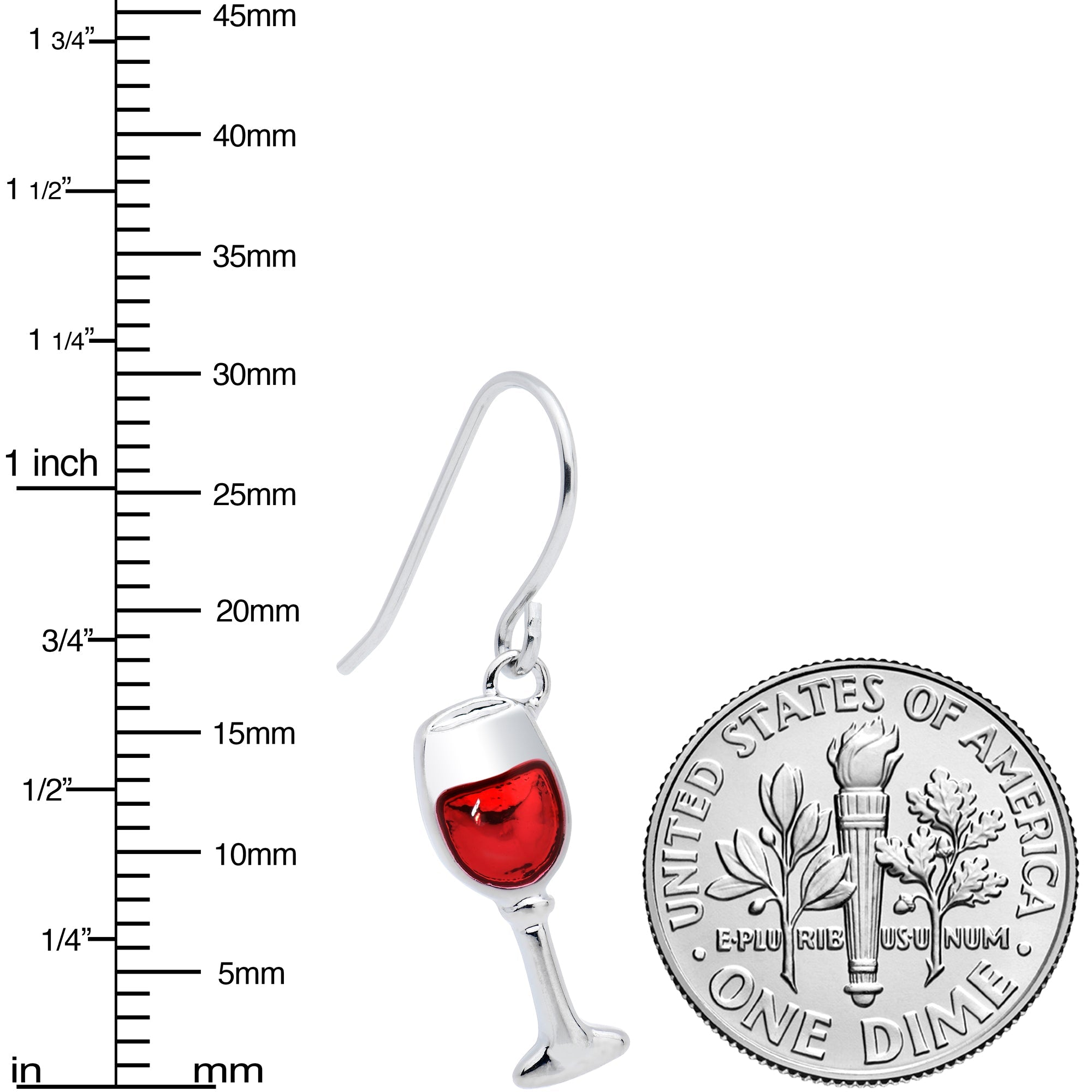 BodyCandy Stainless Steel Red Wine Glass Earrings — lifestyle context