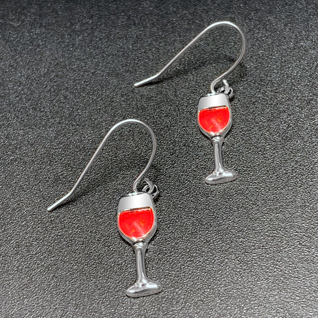 BodyCandy Stainless Steel Red Wine Glass Earrings — alternative angle