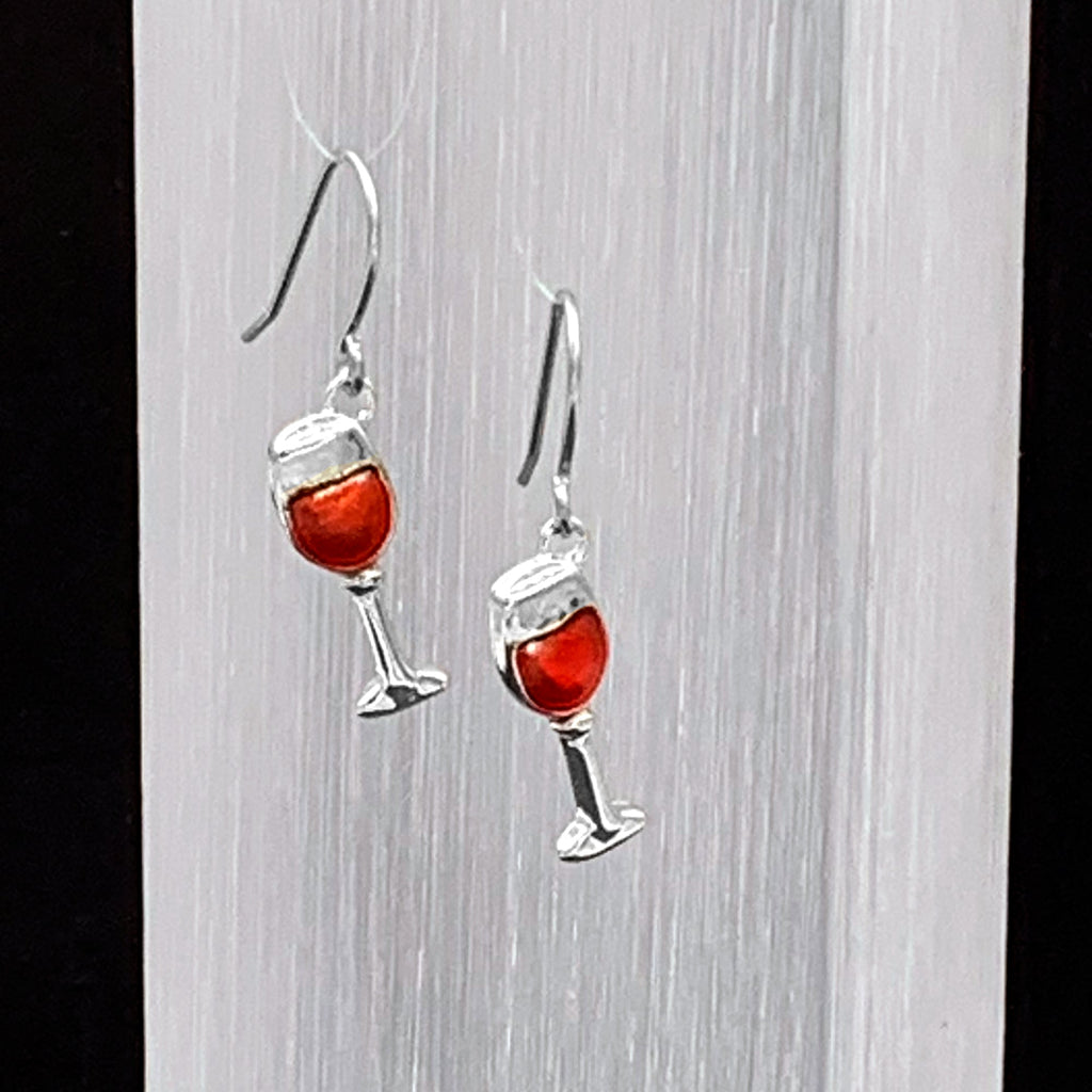 BodyCandy Stainless Steel Red Wine Glass Earrings — size reference
