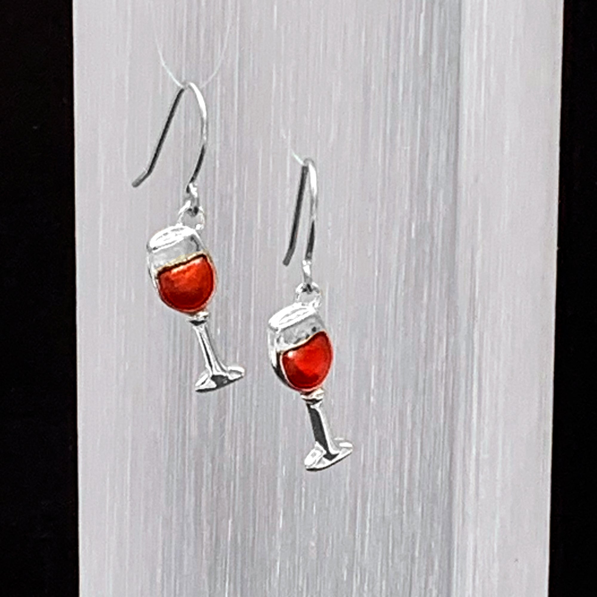 BodyCandy Stainless Steel Red Wine Glass Earrings — size reference
