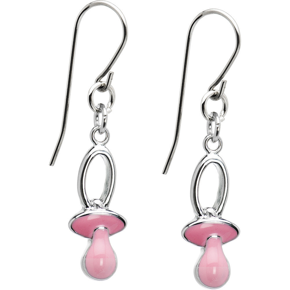 BodyCandy Light Pink Pacifier Earrings — main product shot