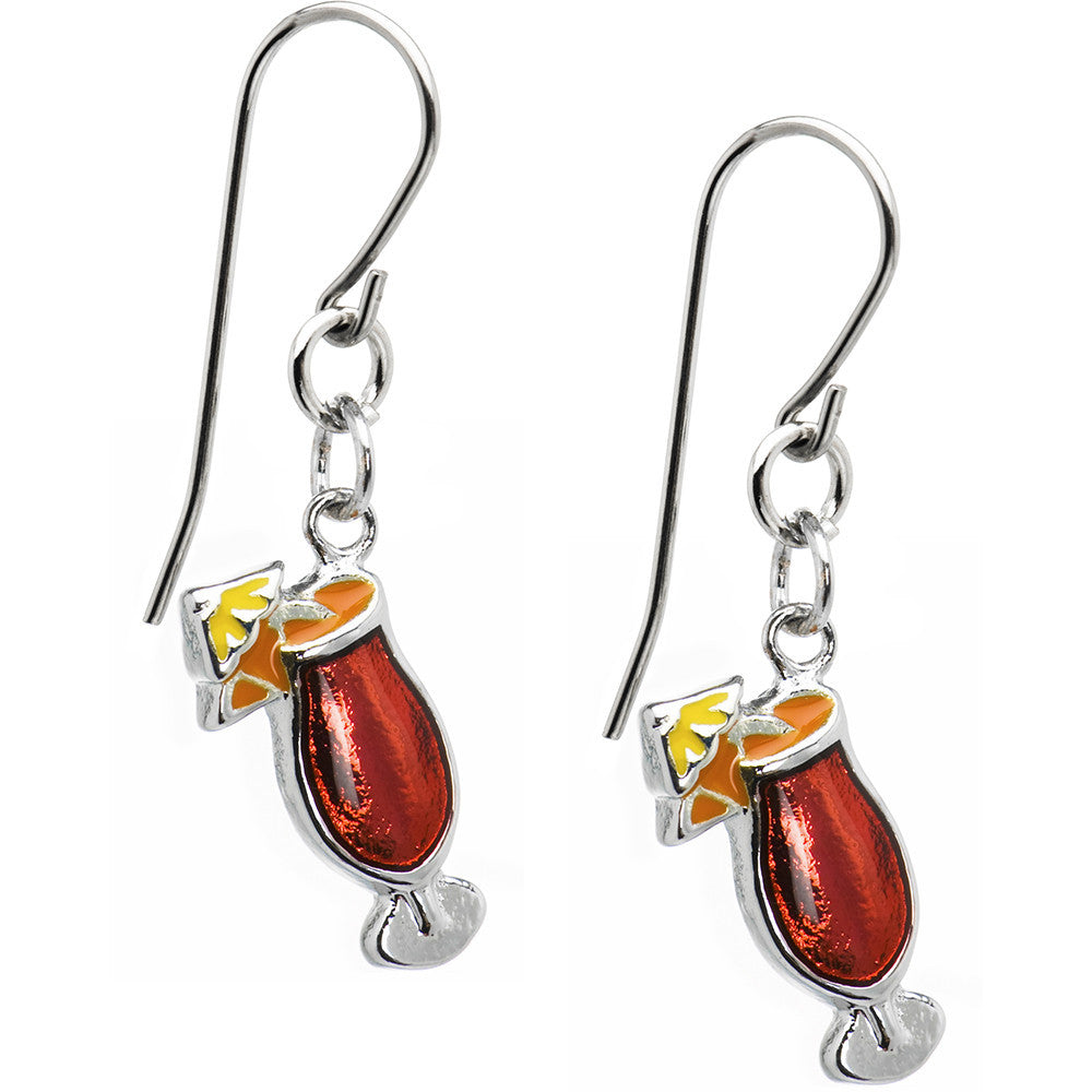 BodyCandy Red Tropical Drink Earrings — main product shot