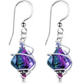 BodyCandy 925 Silver Spiral Dichroic Glass Earrings Created with Crystals — main product shot