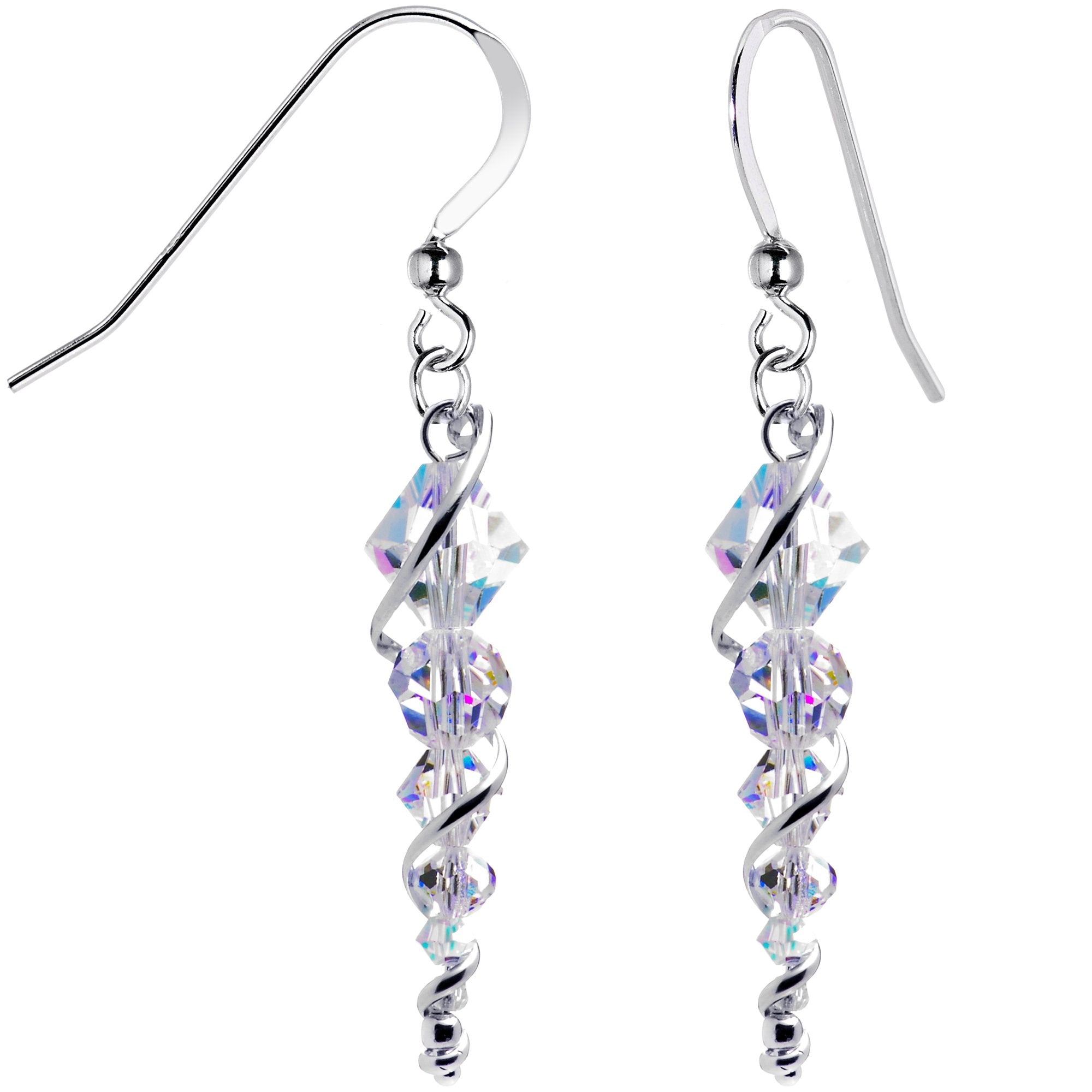 BodyCandy 925 Sterling Icicle Drop Earrings Created with Crystals — main product shot