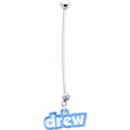 BodyCandy Custom Flexible PTFE Blue Personalized Name Pregnancy Belly Ring — main product shot