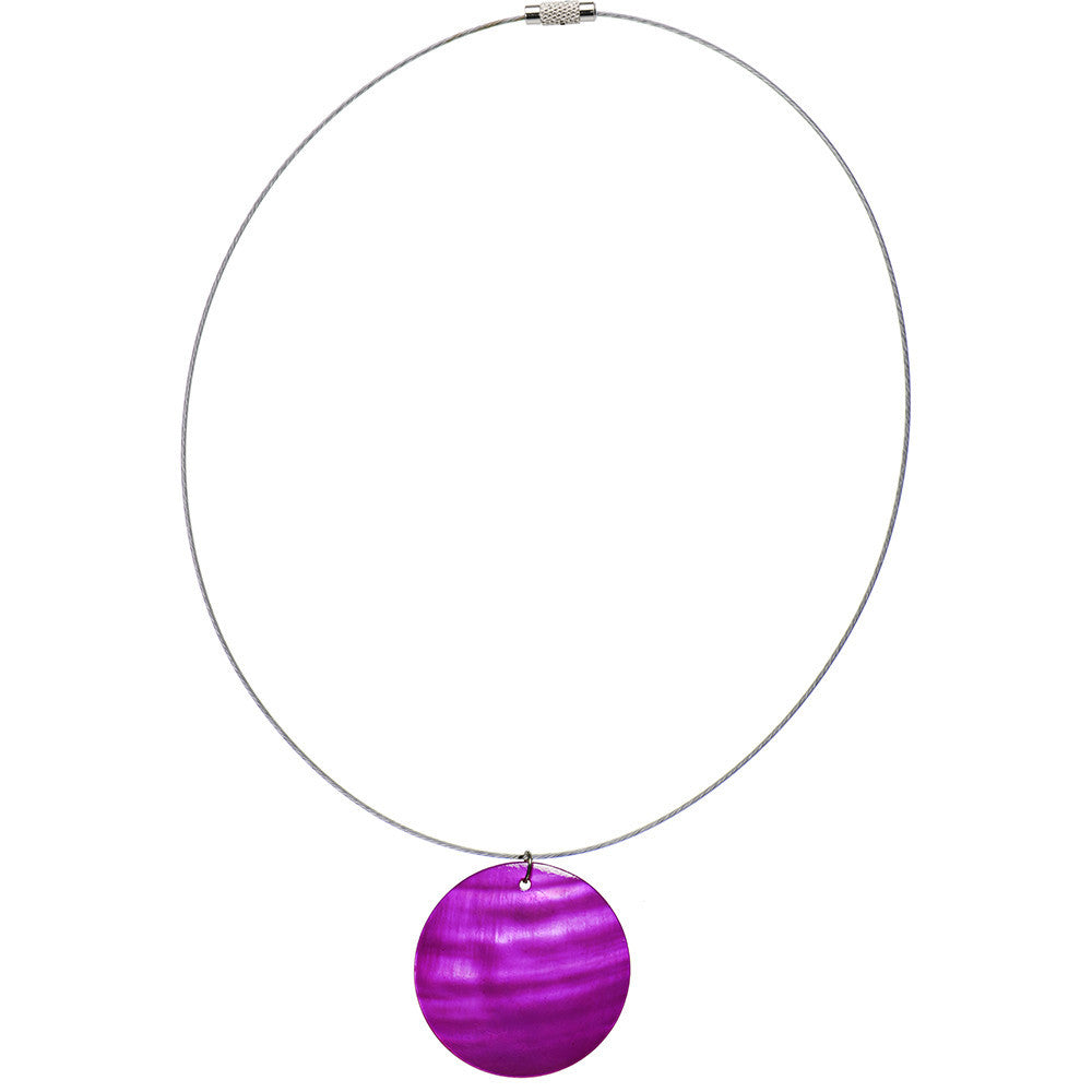BodyCandy Handcrafted Fuchsia Hammershell Wire Choker — main product shot