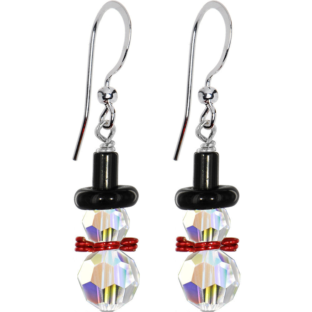 BodyCandy Handcrafted Snowman Earrings Created with Crystals — main product shot