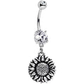 BodyCandy Handcrafted Crystalline Gem Sunflower Belly Ring — main product shot