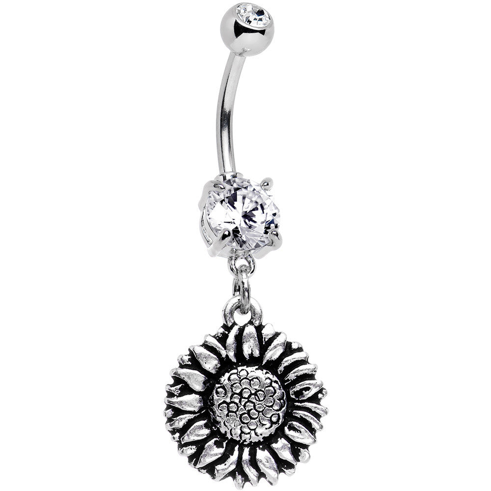 BodyCandy Handcrafted Crystalline Gem Sunflower Belly Ring — main product shot
