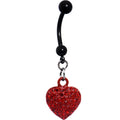 BodyCandy Romantic Ruby Red Gem Heart Belly Ring — main product shot